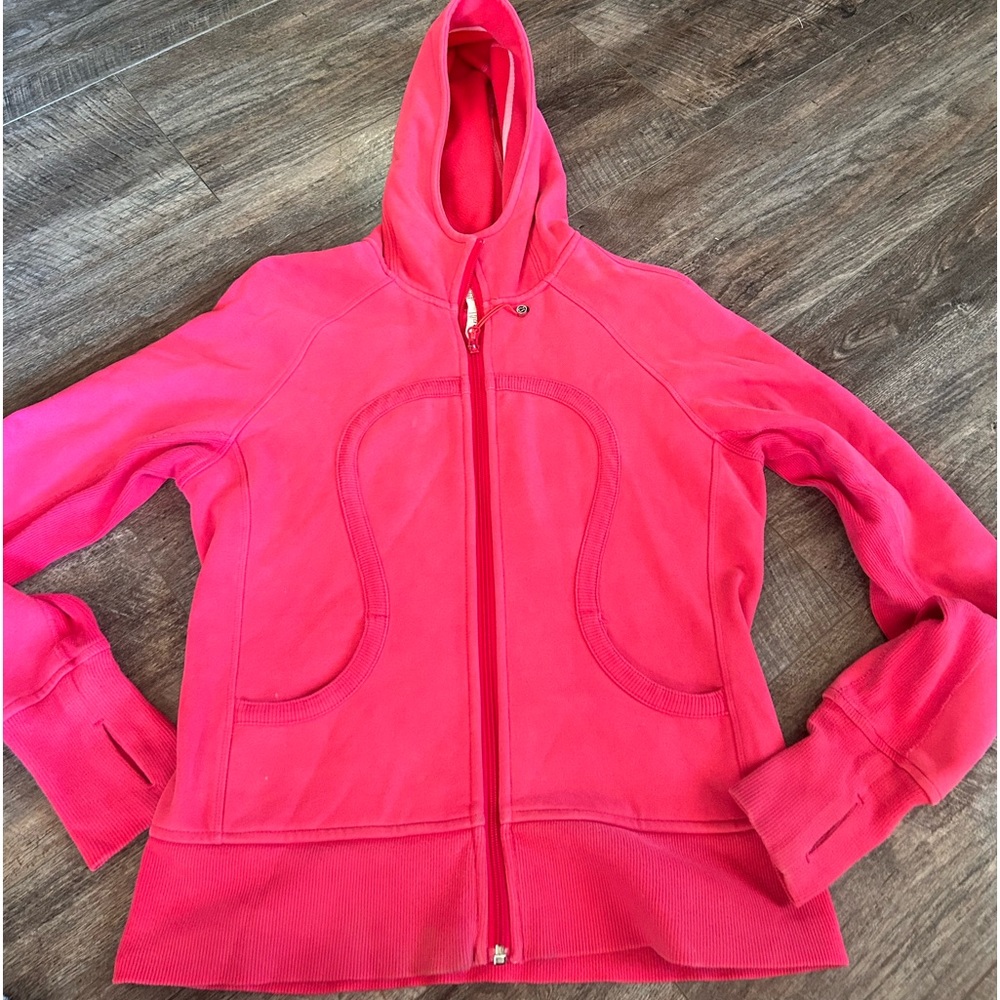 Lululemon scuba zip up hoodie hot pink size 10
